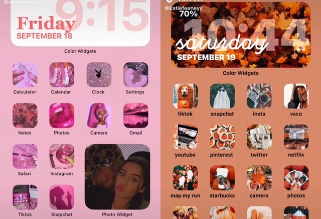 iOS 14: כך תעצבו את מסך הבית בגרסה החדשה טיקטוק (katiefeeneyy, emmaxolouise)