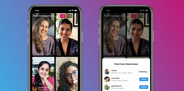 אינסטגרם מעדכנת: שידור לייב של עד ארבעה משתמשים. instagram
