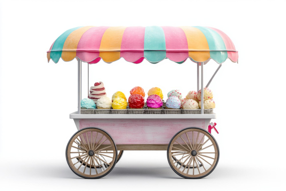 עגלת הגלידות הממותגת שנמצאת בכל ההשקות הכי שוות FREEPIK