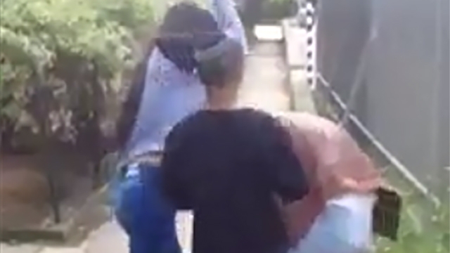צפו: נערה מכה בנערה אחרת צילום: צילום מסך